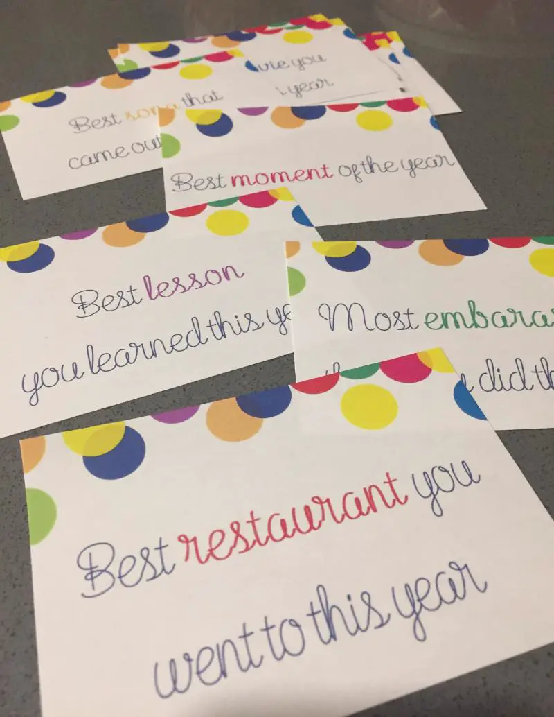 Printable New Year's Eve game